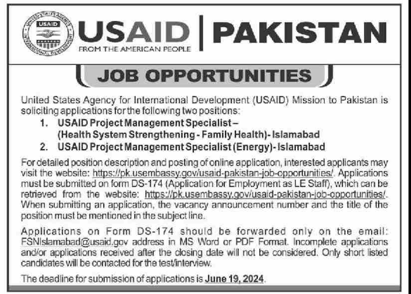 Usaid Pakistan Jobs