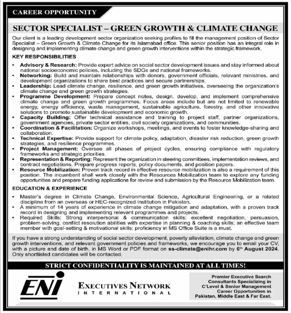 Eni Executives Network International Jobs 2024 Apply Online