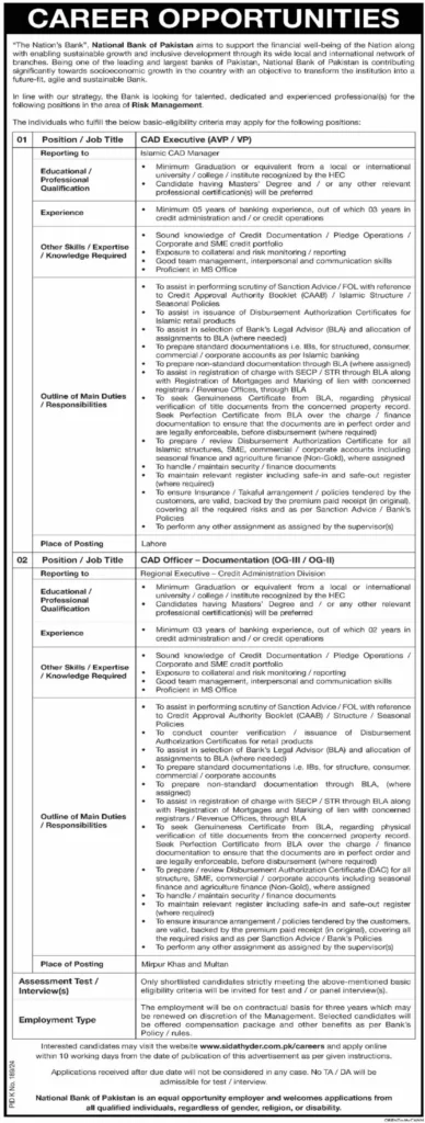 Nbp Career Opportunities 2024 Apply Online