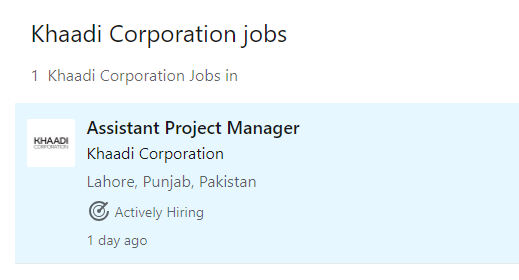Khaadi Corporation Jobs 2024