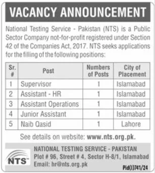 Nts Jobs National Testing Service Pakistan 2024